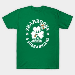 Shamrocks & Shenanigans Cartoon - St Paddy's Day Irish Pride T-Shirt